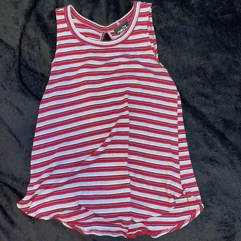 Red white and blue (mainly red) soft stretchy casual tank top